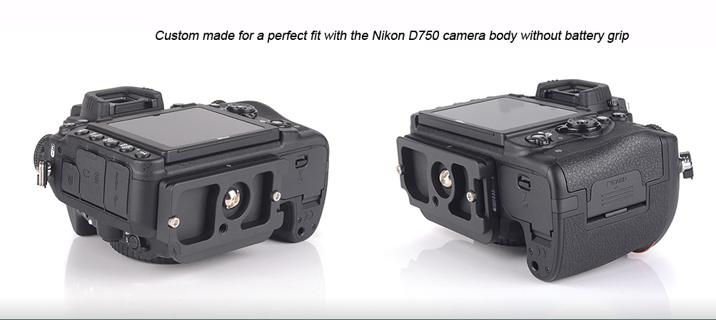 Sunwayfoto PN-D750R Custom plate for Nikon D750