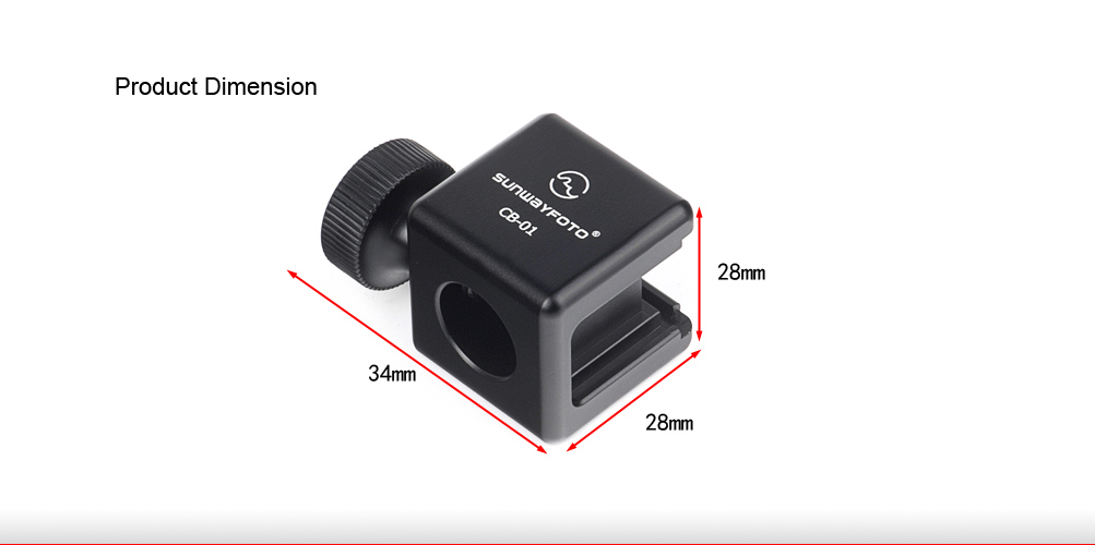 SunwayFoto CB-01 Cold Shoe Adapter with 1/4 inch Tripod Mount