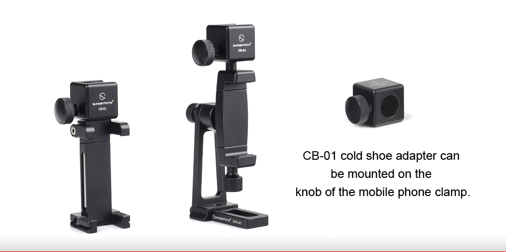SunwayFoto CB-01 Cold Shoe Adapter with 1/4 inch Tripod Mount