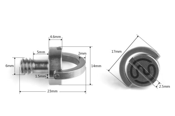 Sunwayfoto QRS-01 with D-ring UNC1/4”-20 Screw for Quick Release Plates Accessories | Sunwayfoto Australia | 3