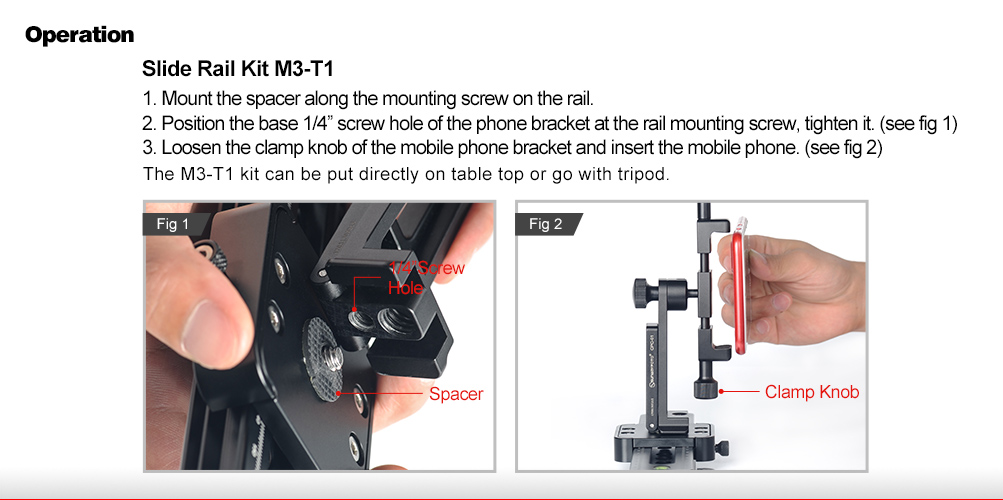 Sunwayfoto M3 Microslip Slide Rail