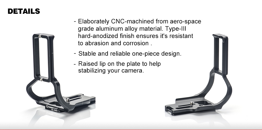 SoonTon L-Bracket Camera Battery Quick Release QR Plate Grip Holder for Nikon D850 Battery Grip Arca/RRS Compatible 