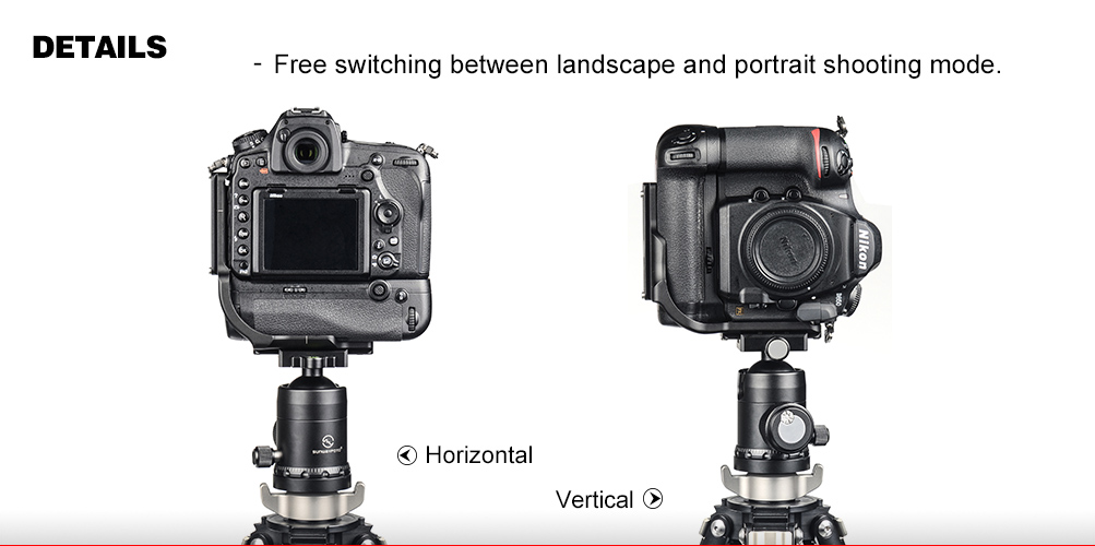 Sunwayfoto PNL-D850G Custom L Bracket for Nikon D850 with Battery Grip
